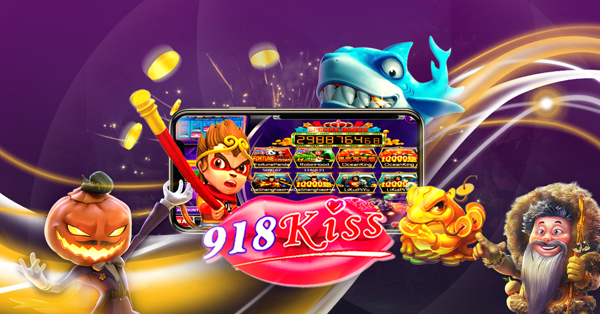 918kiss banner with a lot of slot games